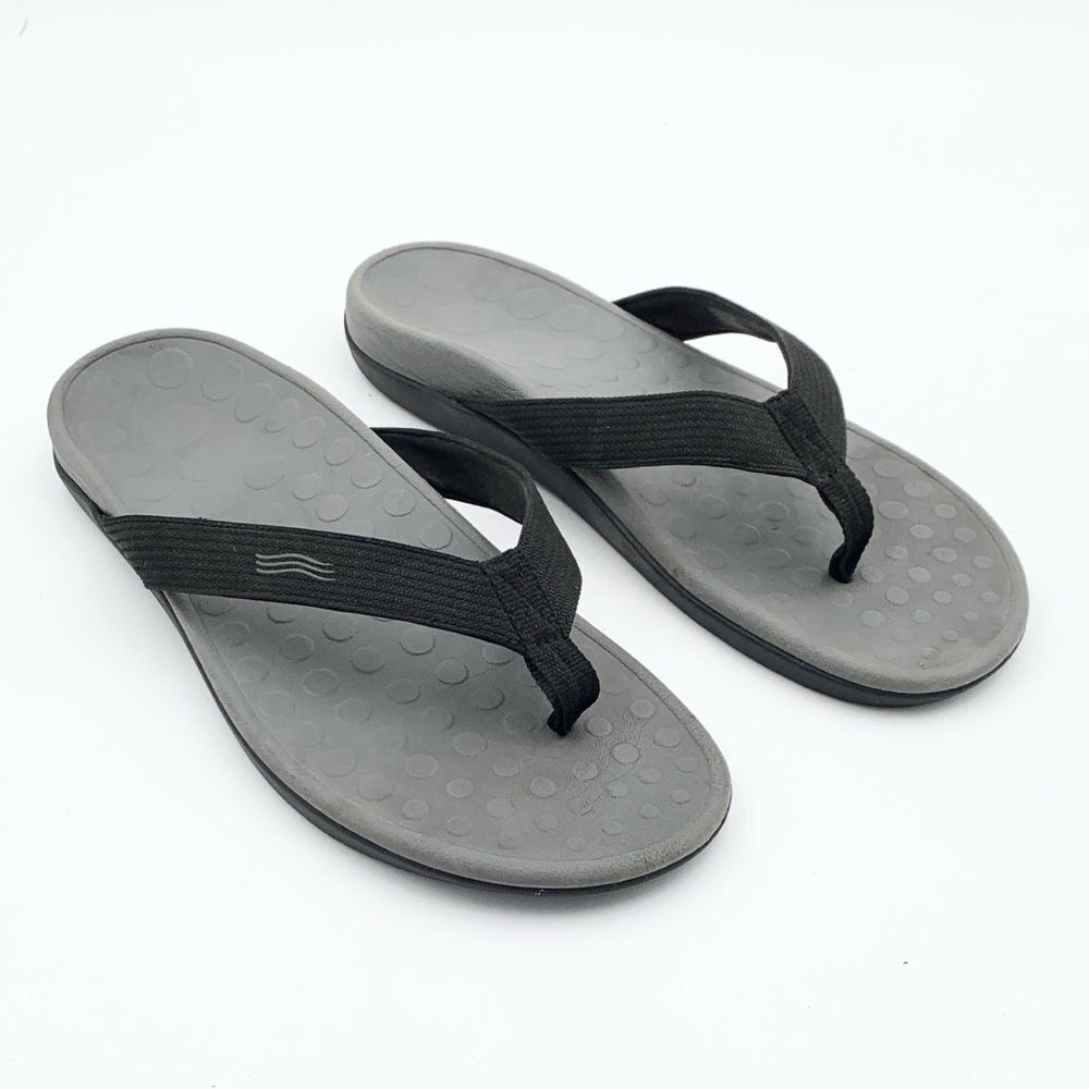 Vionic Tide Toe Post Sandals Black Men’s Orthotic Flip Flops